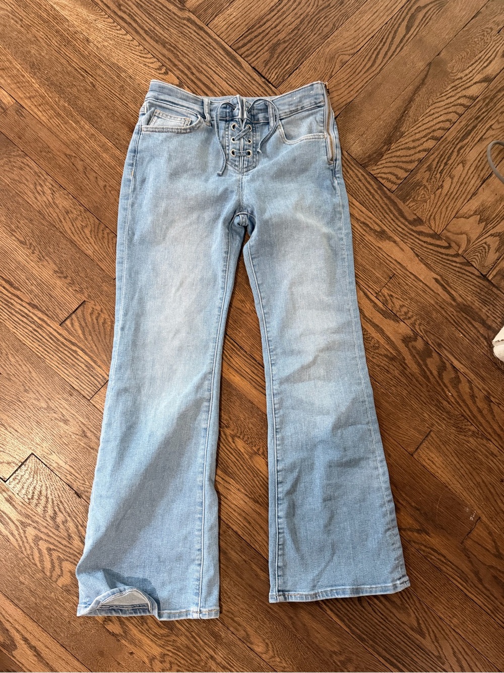 GAP Light Blue Lace-Up Flare Jeans